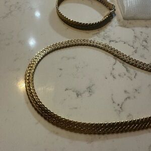 Gold Necklace and Bracelet Set